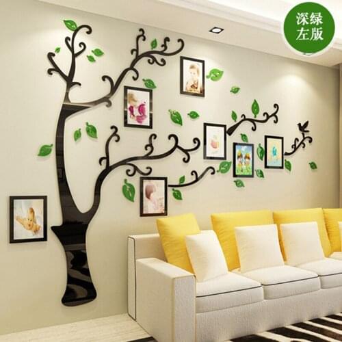 3D DIY Family Wedding Photo Tree PVC Wall Decals, Art Home TV Wall Stickers, Background 4 Decoration Sizes Mural Poster Wall
