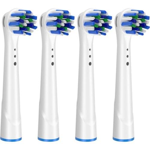 4Pcs Cross Clean Toothbrush Heads for Oral B Electric Toothbrush Fit Advance Power/Pro Health/Triumph/3D Excel/Vitality Clean