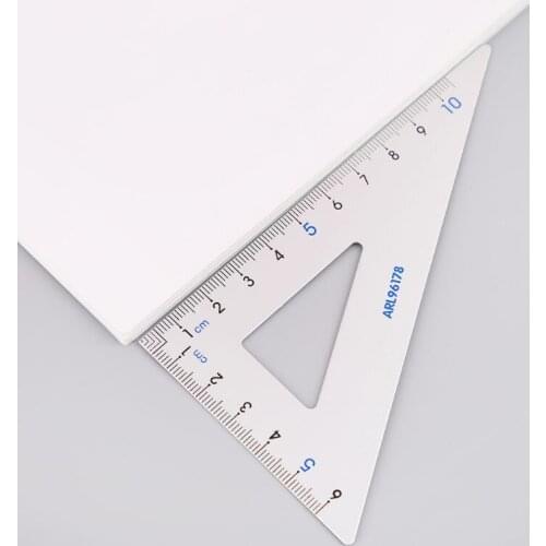 4Pcs Drawing School Supplies Set Square Triangle Ruler Aluminum Alloy Protractor