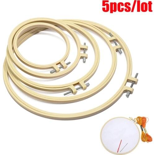 5pcs/set Bamboo Embroidery Hoop Ring Circle Round For DIY Needlecraft Cross Stitch Handwork Sewing Household Tool
