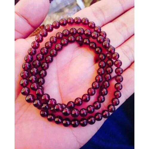 Free shipping 6mm Special class natural red Garnet Quartz Crystal Round Beads Bracelet