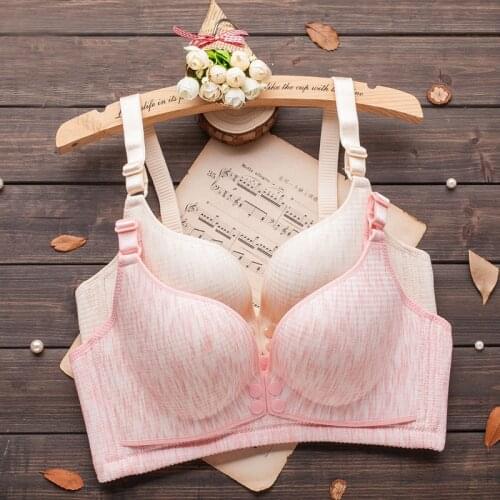 2021 autumn and winter color cotton double button front open nursing bra seamless nursing underwear