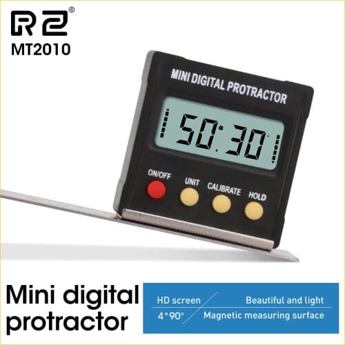 RZ Digital Protractor Inclinometer Tester Angle Finder Measure Bevel Goniometer 90 degrees Gauge Ruler MT2011 MT2010
