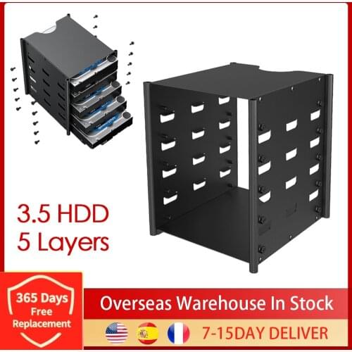 Hard Disk Rack 3.5 HDD Holder Metal Mounting Bracket 5 Layers Hard Drive Disk Expansion Storage Rack Adapter For CHIA Mining Rig