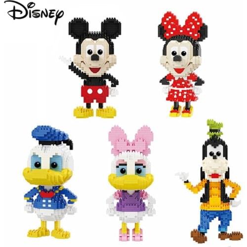 Disney Building Blocks Mickey Mouse Donald Duck DIY Assembled Model Figure Education Toy Bricks Children Adult Decorations Gift