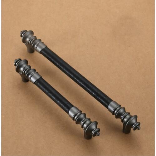 Cabinet Door Handle European Style Kitchen Knobs and Handles Furniture Wine Leather Knob Gray Closet Drawer Pulls
