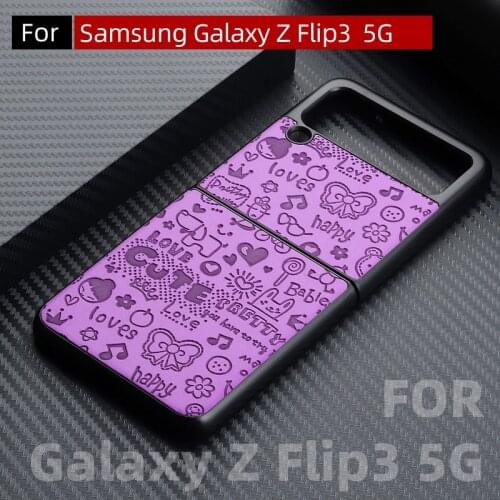 For Samsung Galaxy Z Flip 3 5G Case, Three-Dimensional Printing Folding Phone Case Z Flip3 5G Protective Case