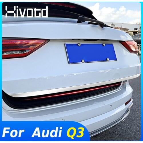 Hivotd For Audi Q3 2020 2019 Rear Tailgate Decoration Trim Trunk Tail Door Strip Protection Stainless Steel Exterior Accessories