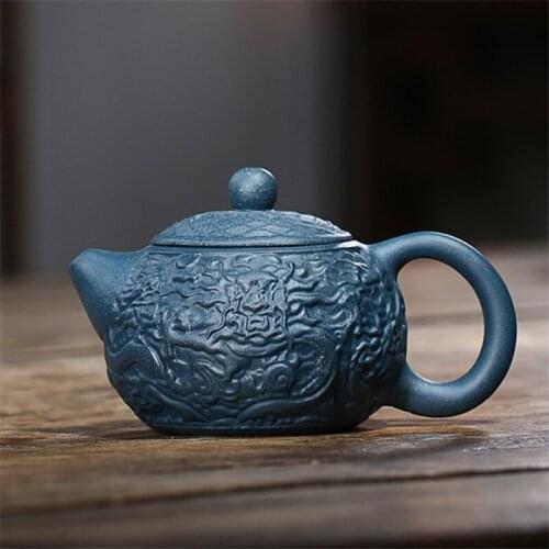 Yixing Authentic Tea Pot Handmade Purple Clay Teapots Embossed Dragon Pattern Xishi Pot Beauty Kettle Chinese Teaware Gifts