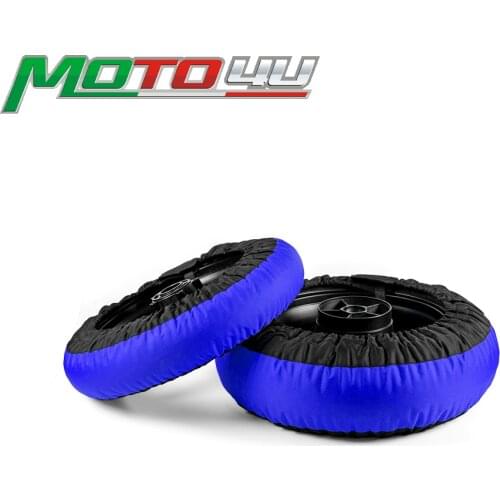 MOTO4U 1 Pair Blue 120/180 120 / 190 120/200 17" Front and Rear Digital Tire Warmer set Racing Motorcycle Tyre Heater Cover