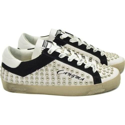 CANGMA Luxury Brand Designer Sneaker Men Retro Stud Platform Sneakers White Casual Shoes With Rivets Male Y2k Shoes 202