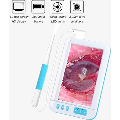 Medical In Ear Cleaning With HD display Endoscope Spoon Mini Camera Ear Picker Ear Wax Removal Visual Ear Mouth Nose Otoscope