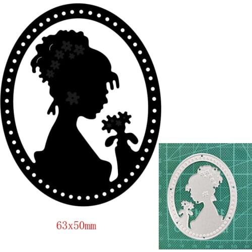 Metal cutting dies cut die mold mirror woman flower decoration Scrapbook dies paper craft knife mould blade punch stencils dies
