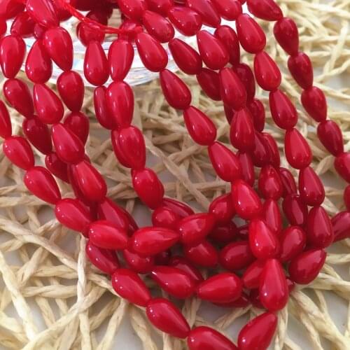 Fashion 3 colors natural red coral waterdrop 6x12mm teardrop loose beads jewelry making spacers accessories finding 15 inch B655