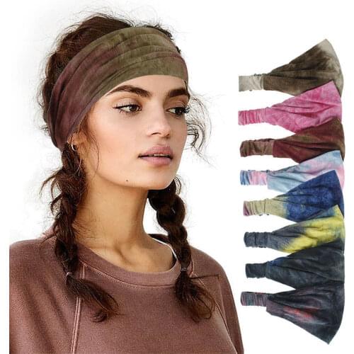New girls hair bands bandana top yoga hair band sports fitness elastic headband for women wide hairband ladies hair accessories