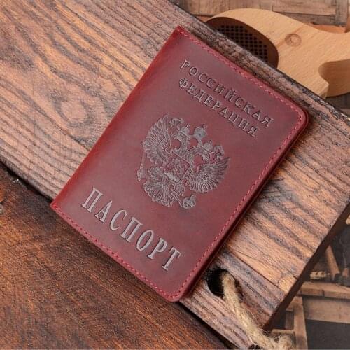 Russian Passport Cover Black for men Case Passport Travel Vintage Passport Holder Luxury Handmade Covers for Passports