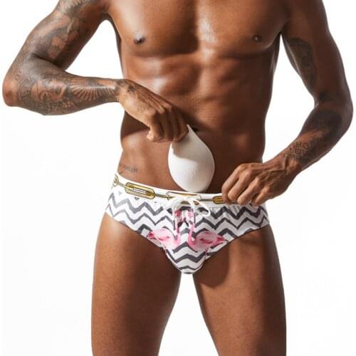 Sexy Push-up Swim Briefs Swimwear Mens Swimming Trunks for Bathing Man Surfing Shorts Beach Bikini Quick Dry Male Bikini suit