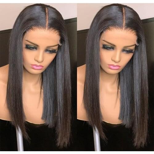 Straight Lace Front Human Hair Wigs Pre Plucked With Baby Hair 13x4 Lace Front Wig Peruvian Remy 4x4 Closure Wig T Part Lace Wig