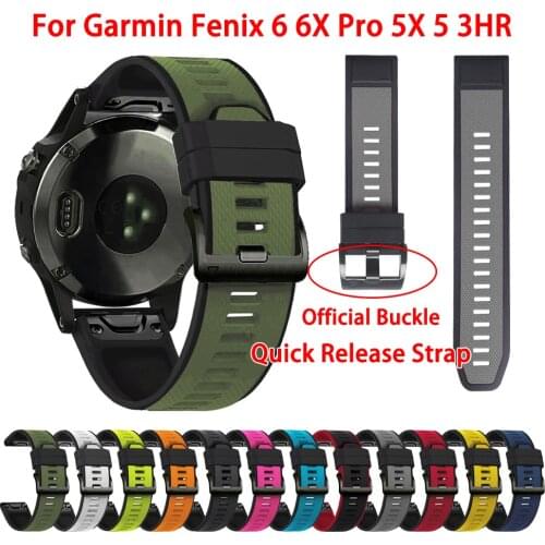 22mm 26mm Watch Band For Garmin Forerunner 935 945 Soft Silicone Quick Release Strap Replacement Bracelet For Fenix 3/5/6/5x/6x