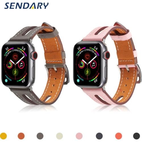 Genuine Leather Watch Band For Apple Watch SE 6/5/4 40MM 44MM Sport Bracelet Strap For iWatch Series 1/2/3 38MM 42MM Wristbands