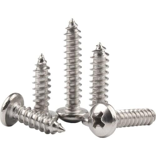 Phillips Pan Round Head Self Tapping Electronic Screw Metric Thread Cross Recessed Bolt 304 Stainless Steel M1 M1.2 M1.4 M1.7 M2