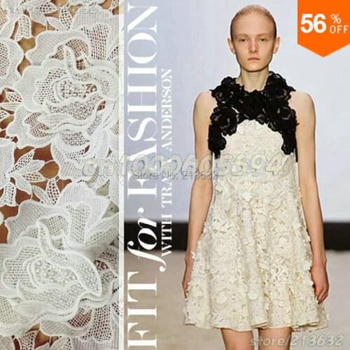 DIY PQYY54 african guipure lace water soluble chemical lace guipure lace fabric hollow out african lace fabrics high quality