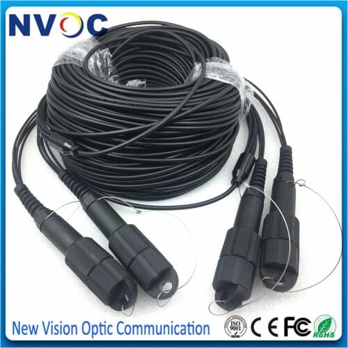SM,6Core,G657A,Armored Black LSZH Cable,5.0mm,2Pcs PD(LC/UPC)-PD(LC/UPC) 6Fibers LC-LC SC Armored Fiber Optic Patch Cord Cable