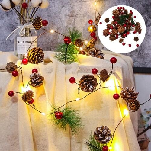 2M Led Copper Wire Lamp Christmas Pine Cone Light String Bedroom Lights Decoration For Wedding Christmas Party Holiday New Year
