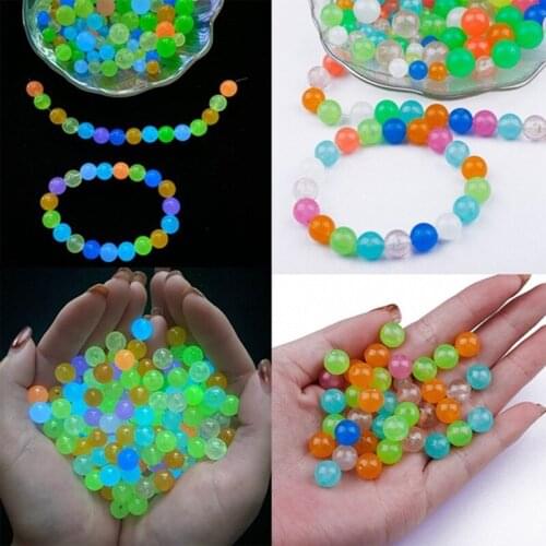 30-200Pcs Luminous Loose Beads For Jewelry Making Glow In The Dark Acrylic Beads Bracelet Beaded Necklace DIY Jewelry Making HOT