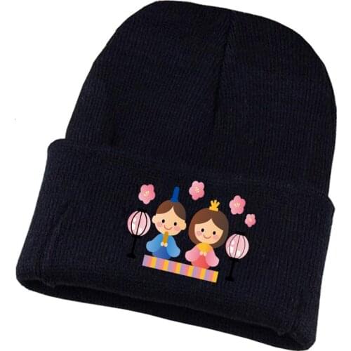 Anime hinamatsuri Knitted hat Cosplay hat Unisex Print Adult Casual Cotton hat teenagers winter Knitted Cap