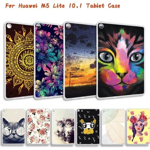 Universal Tablet Case For Huawei Mediapad M5 Lite 10.1 BAH2-W19 BAH2-L09 BAH2-W19 BAH2-L09 (LTE/Wi-Fi) Waterproof TPU Back Cover