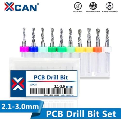 XCAN PCB Drill Bit 2.1-3.0mm Set PCB Circuit Board Gun Drill Bit Carbide Drill Bit