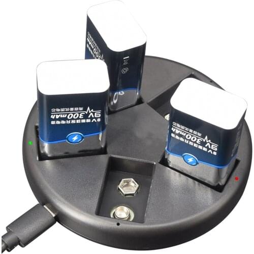 5-Slot Battery Charger 9V Batteries Charger For Rechargeable 9V Ni-MH / Li-Ion Batteries Battery Charger Five Slot USB Smart