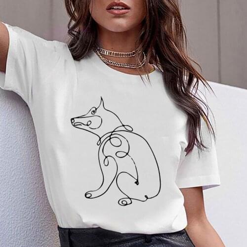 Women Summer Graphic Round Neck T Shirt Short Sleeve Womens Fashion Tees Casual White Loose Basic Tops 2021 New Korean Style Top