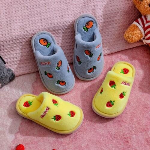 2021 Ins New Baby Home Slippers Girls Cartoon Shoes Kids Indoor Slippers Winter Baby Warm Cartoon Slippers Child House Shoes
