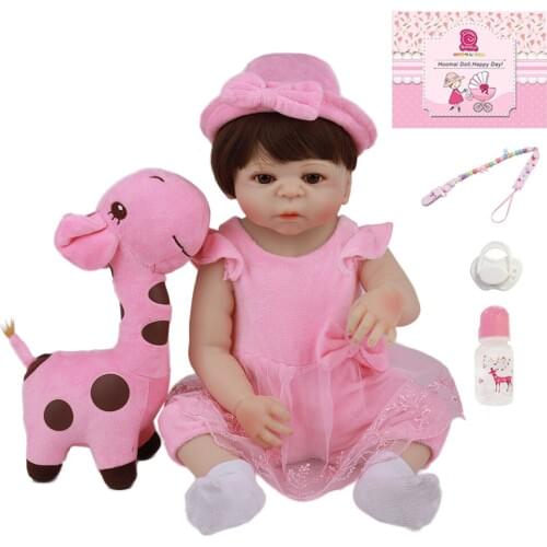 48CM Realistic Bebe Reborn Baby Doll 19 Inch Full Vinyl Body Truth Lifelike Baby Toy Doll For Kid Birthday Gift Early Education