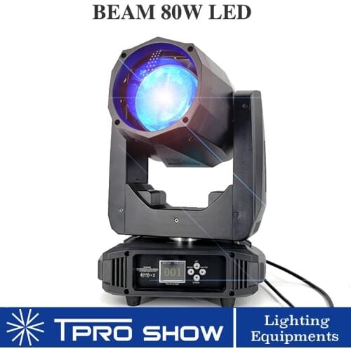80W Beam LED Moving Head Light 8 16 Prism Stage Lighting Effect Linear Zoom Dimming Strobe Gobo Projector Lyre Beam for DJ Club
