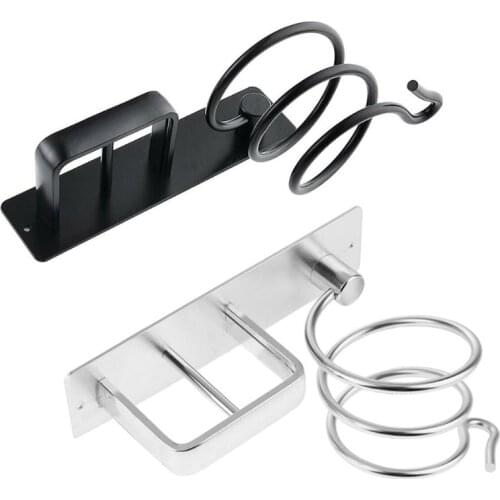 Aluminum Wall Mounted Hair Dryer Rack Storage Organizer Hair Straightener Holder Drop Ship