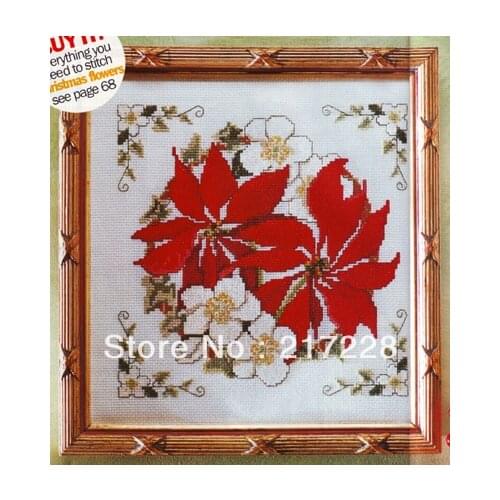 Free Delivery Beautiful Cross Stitch Kit Christmas Flower Red Flowers