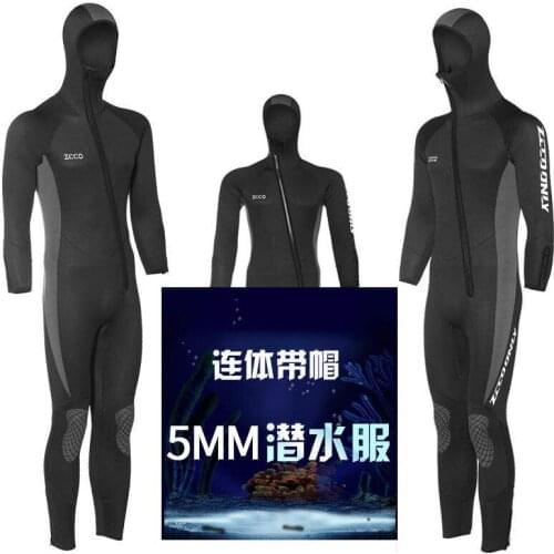 5MM Wetsuit One-piece Set Neoprene Diving Suit Sun-proof and Warm Surfing Suit for Men Diving Wet Suit with Hood Winter Wetsuit