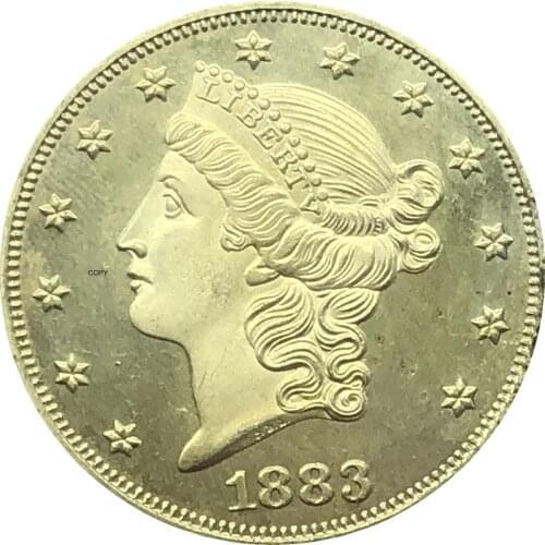 United States Liberty Head Double Eagle US 1883 1883 CC 1883 S Twenty Dollars Motto In God We Trust Gold Coins Brass Copy Coins