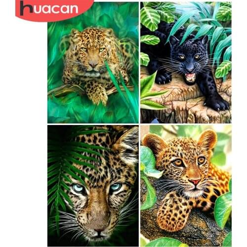 HUACAN 5D DIY Diamond Painting New Arrivals Animal Diamond Art Full Drill Embroidery Leopard Mosaic Farmhouse Home Decor