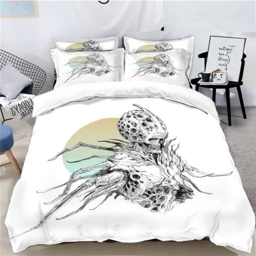 Halloween parure de lit adulte 4 pieces 3D bedding sets design duvet set bedsheet Pillowcase bed cover California king
