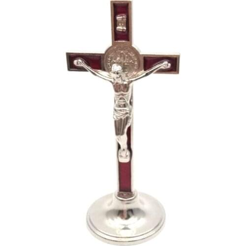 Cross Crucifix Stand Christ Catholic Jesus Statue Figurine Car Home Chapel Decor