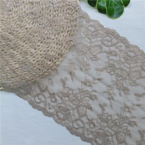 22CM Wide Elastic Tulle Lace African Black Fabric Craft Fashion Accessories For Wedding White Dress Diy E1674