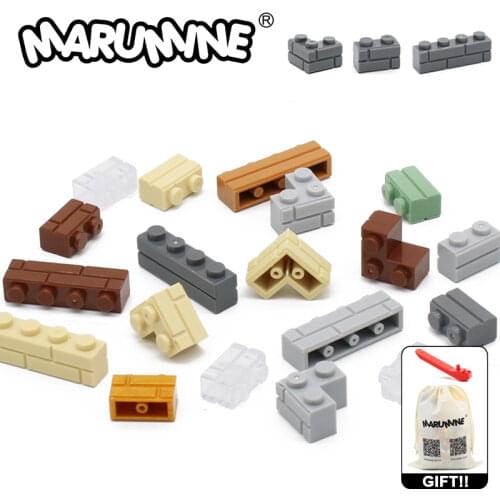 Marumine MOC Bricks 1x4 1x2 Wall Cube 15533 98283 2357 Houses Building Blocks Accessories Assembles Particles Compatible DIY Toy