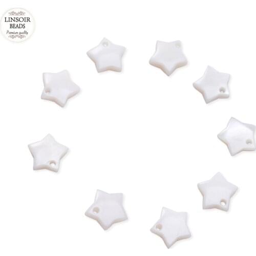 Linsoir 100 pcs/lot Flower Flat Back Stars Imitation Pearl Beads 8x8mm Cameo Cabochon Beads Diy Jewelry Finding Making
