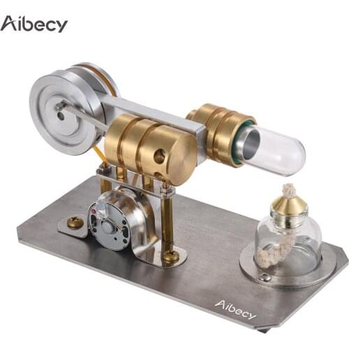 Aibecy Hot Air Stirling Engine Motor Model Electricity Generator Metal Base Science Educational Toy Kids Gifts