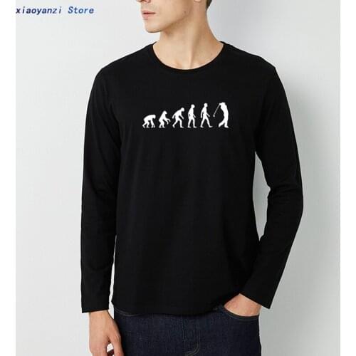 Fashion Men Evolution Golfs long sleeve T-shirt for men Creative Evolution Of Sport To Play Golf High Quality Mens Tee shirt