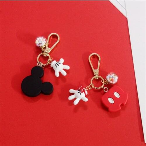 Fashion Cute Cartoon Keychain Soft Rubber Figure Mickey Keychains For Women Men Mini Anime Key Chain Keyring Bag Pendant Jewelry